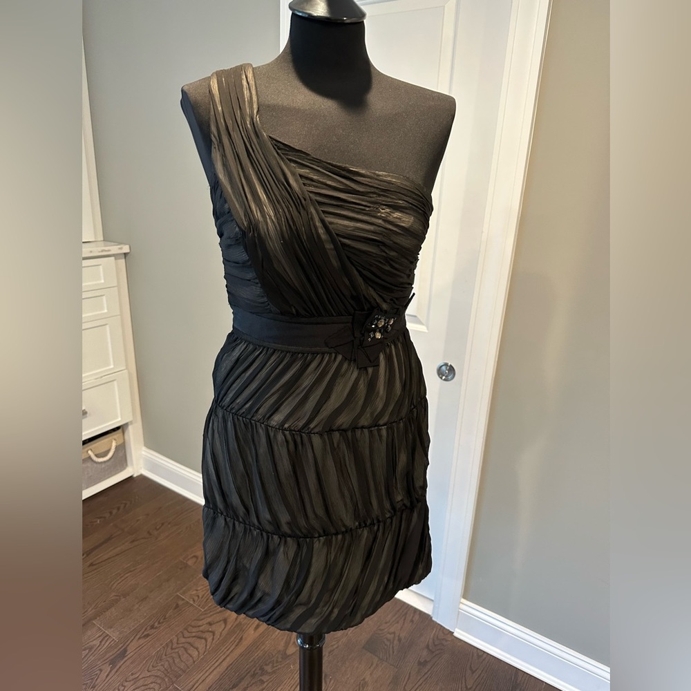 Max & Cleo NWT Black One Shoulder Party Dress - Sz. 6